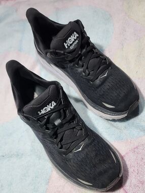 Hoka One One Men's Clifton 11D Black White 1119393 Running Shoes